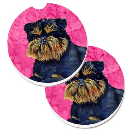 Carolines Treasures Pink Brussels Griffon  Cup Holder Car Coaster, PK2 LH9388PKCARC